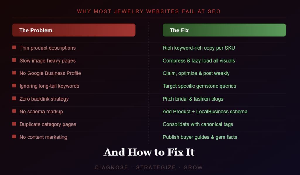 Why Most Jewelry Websites Fail at SEO (And How to Fix It)