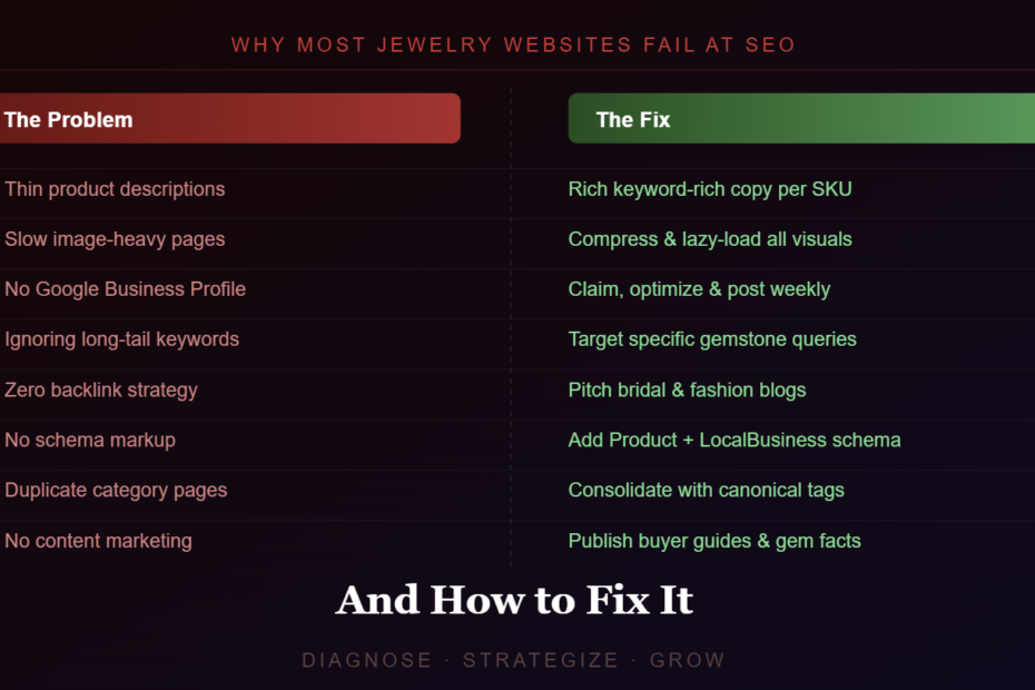 Why Most Jewelry Websites Fail at SEO (And How to Fix It)